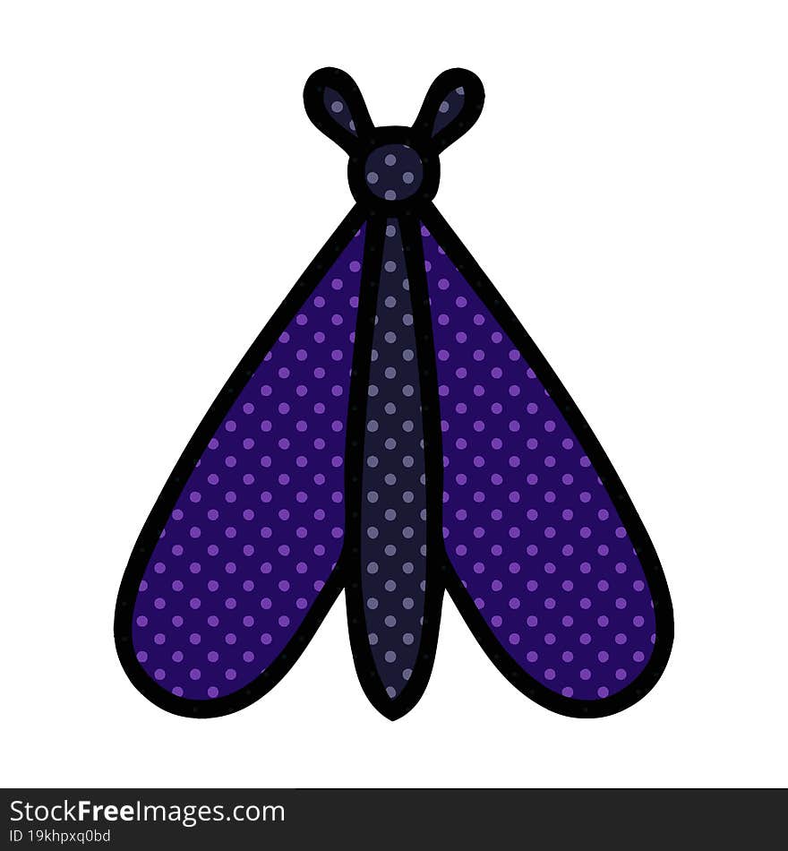 Comic Book Style Cartoon Moth Bug