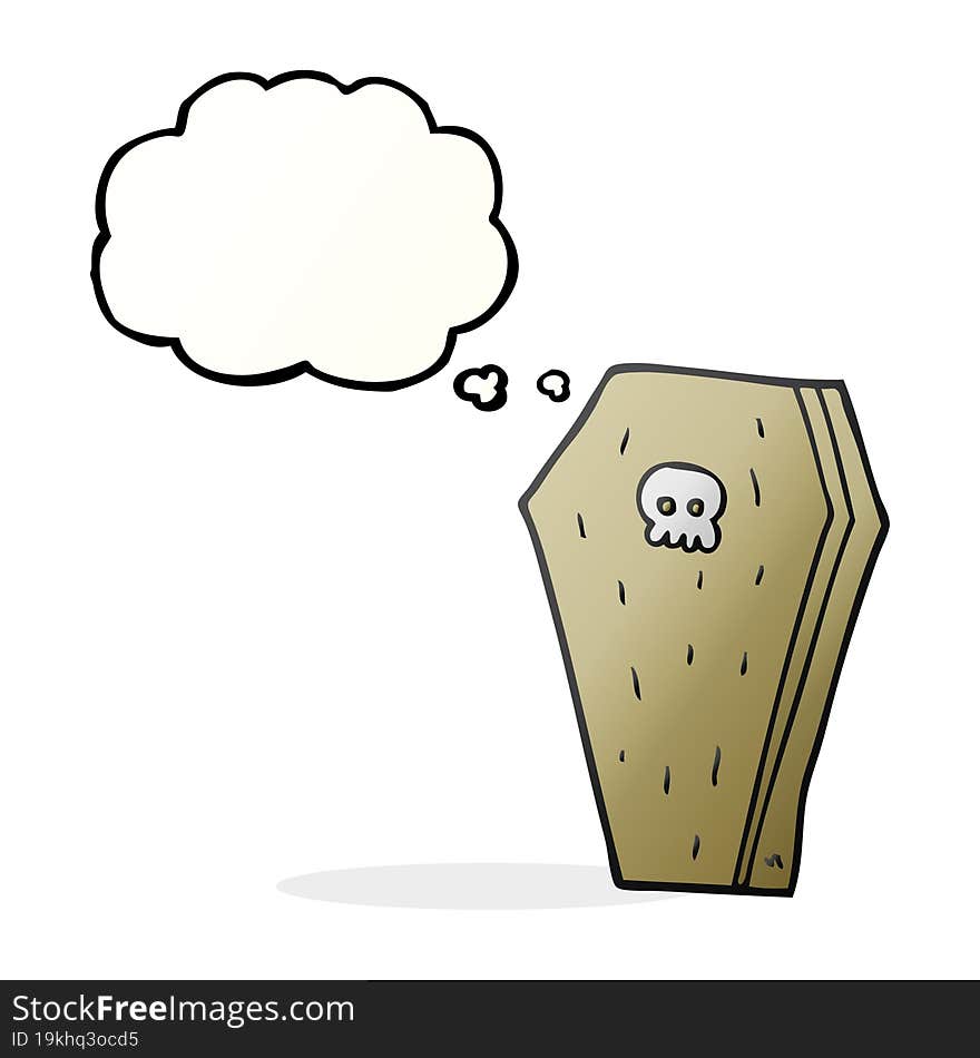 thought bubble cartoon halloween coffin