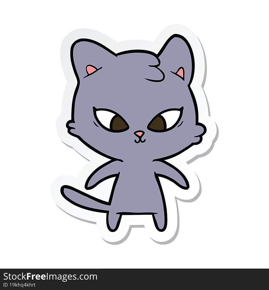 sticker of a cute cartoon cat