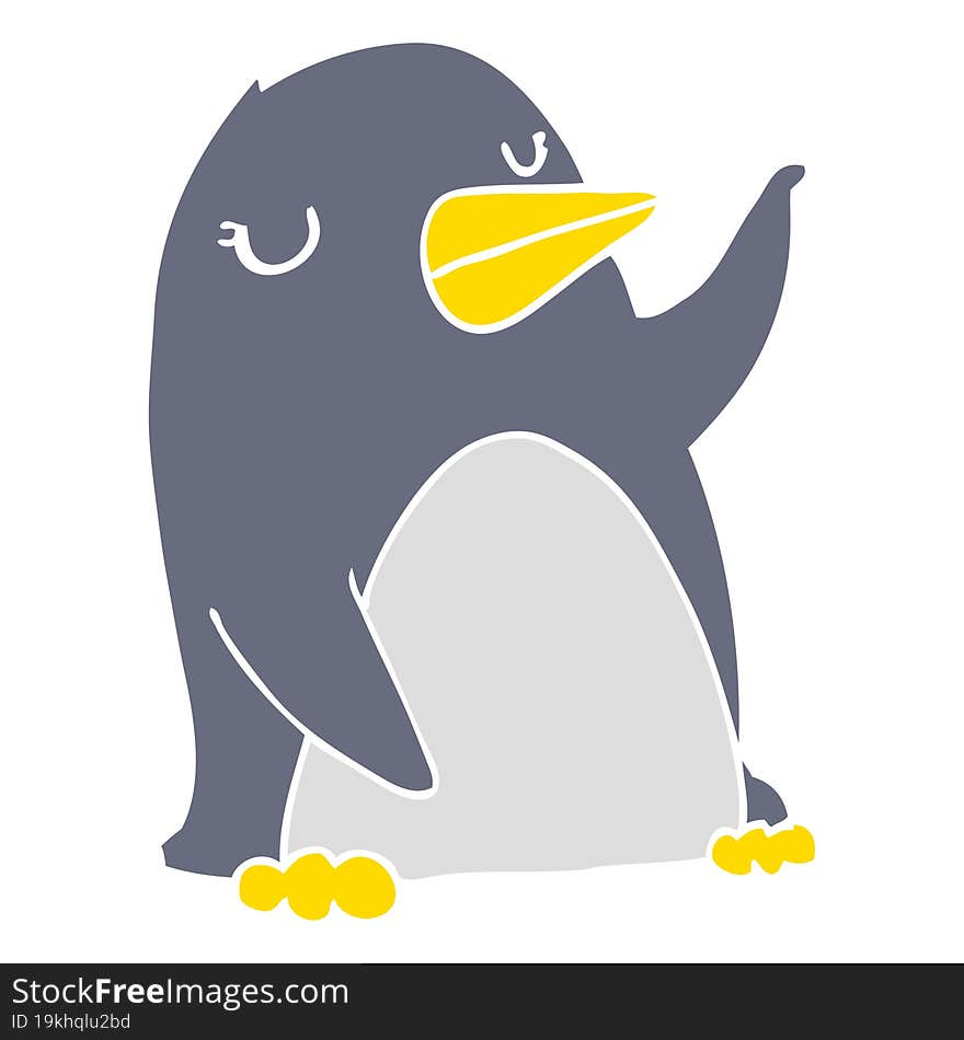 flat color style cartoon penguin