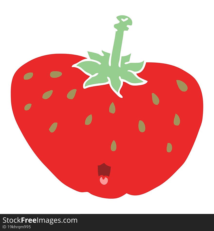 flat color style cartoon strawberry