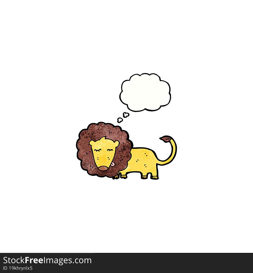 Lion With Thought Bubble Cartoon