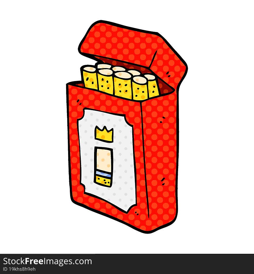 cartoon doodle pack of cigarettes