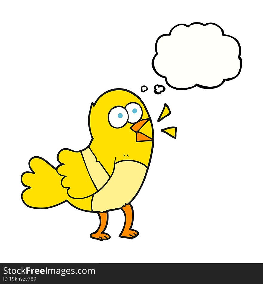 Thought Bubble Cartoon Bird