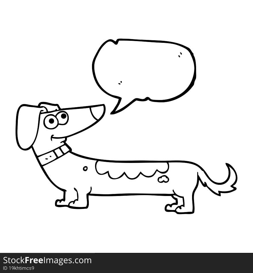 freehand drawn speech bubble cartoon dog