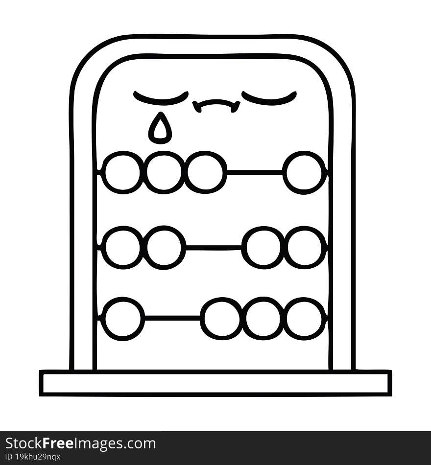 line drawing cartoon of a abacus. line drawing cartoon of a abacus