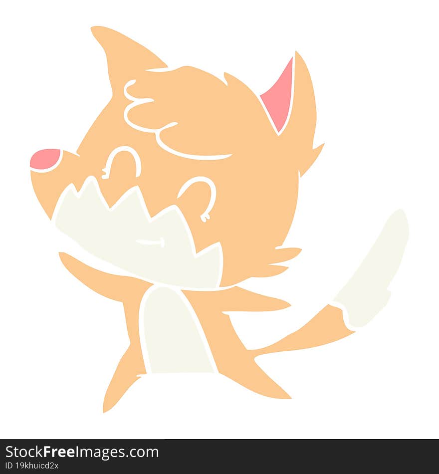 flat color style cartoon friendly fox