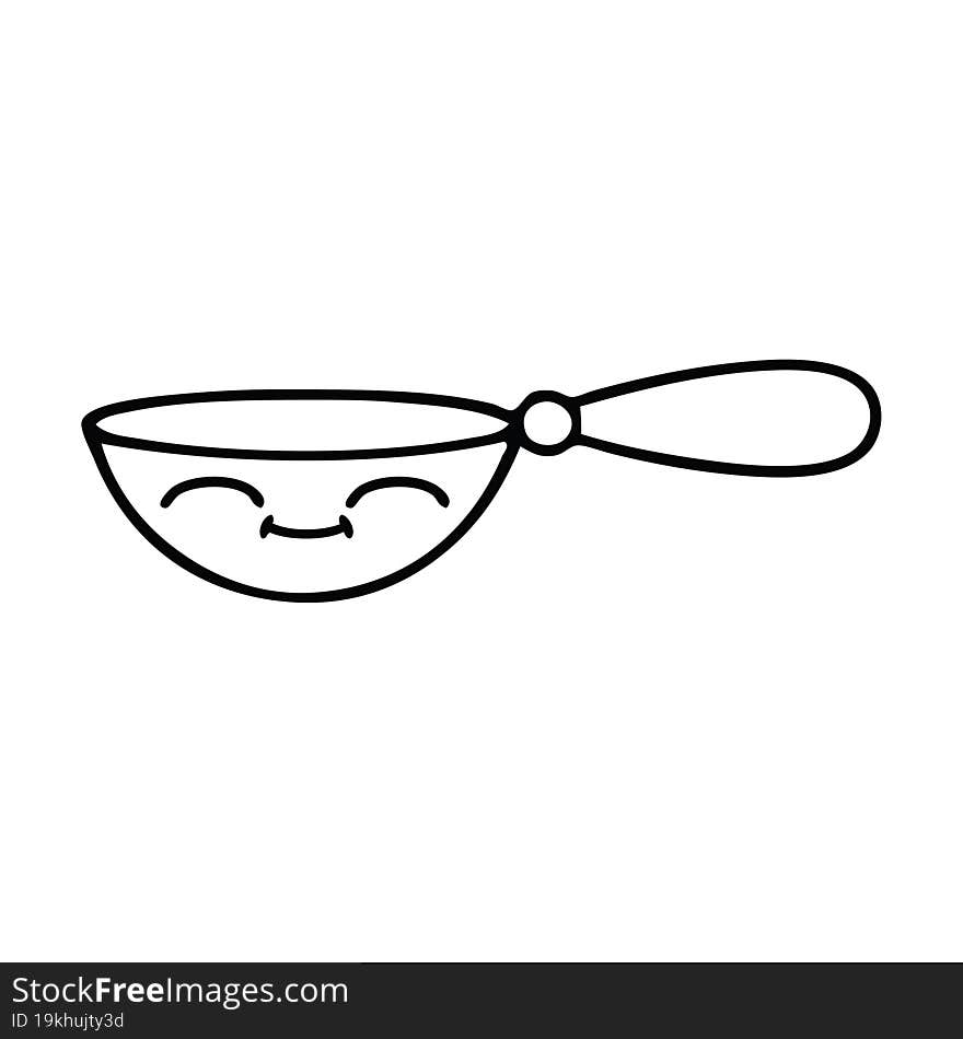 line drawing cartoon of a measuring spoon