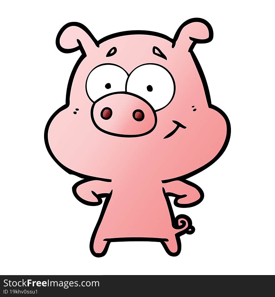 happy cartoon pig. happy cartoon pig