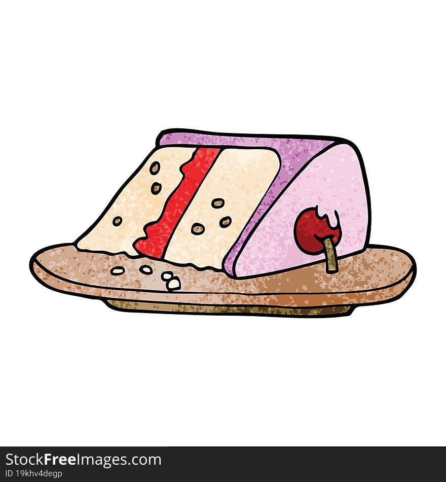 cartoon doodle slice of cake