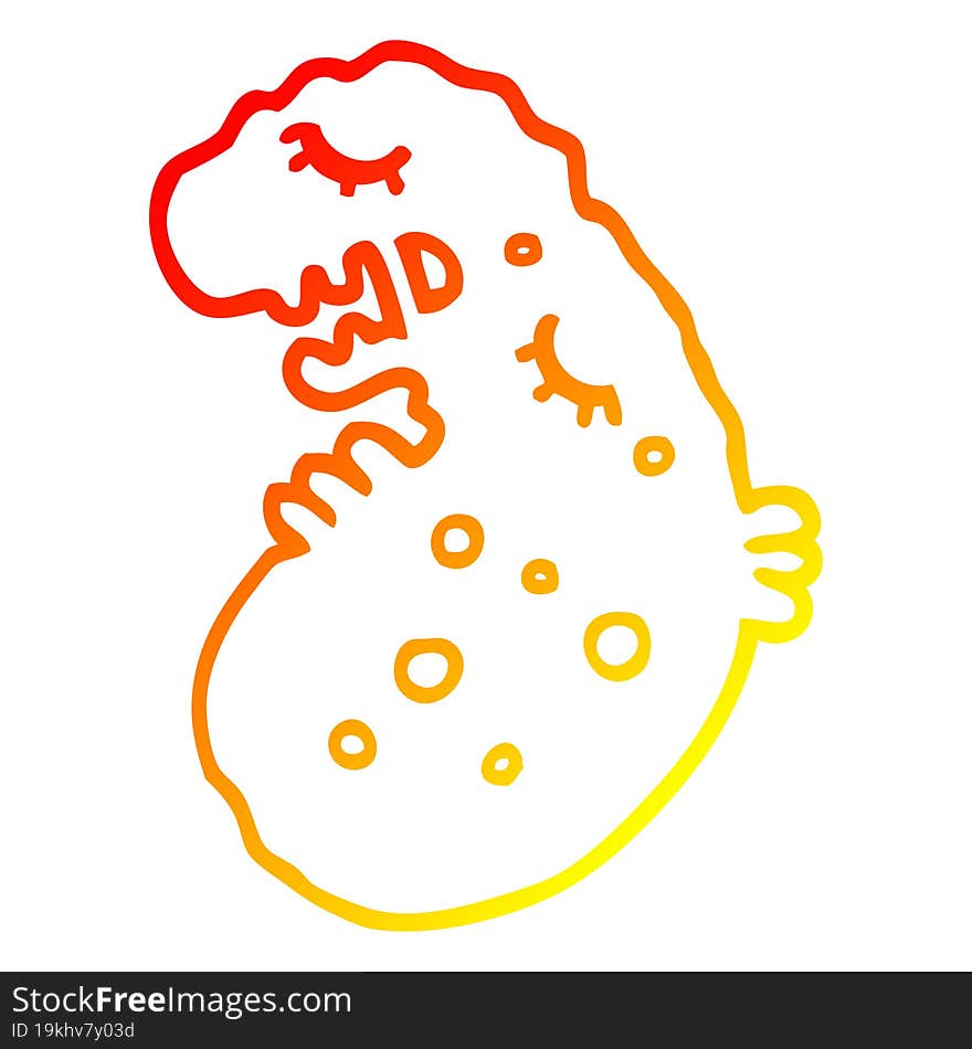 Warm Gradient Line Drawing Cartoon Germ