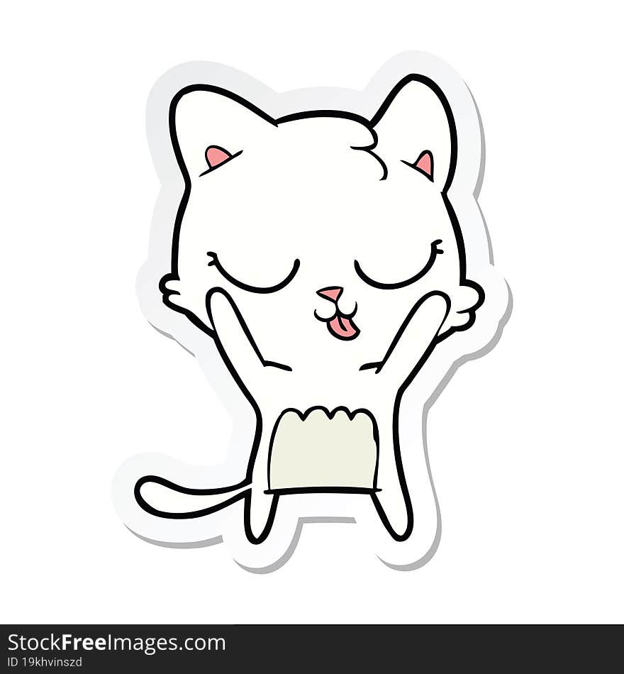 sticker of a cute cartoon cat