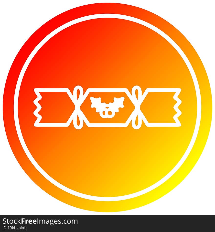 christmas cracker circular icon with warm gradient finish. christmas cracker circular icon with warm gradient finish