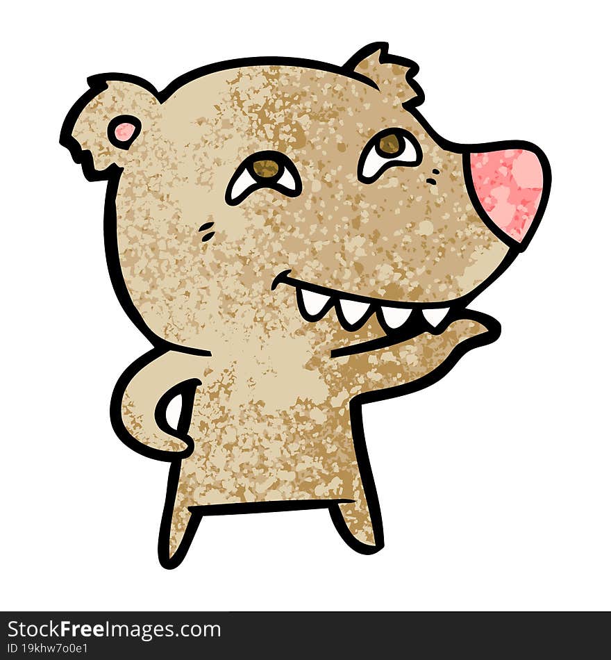 cartoon bear showing teeth. cartoon bear showing teeth