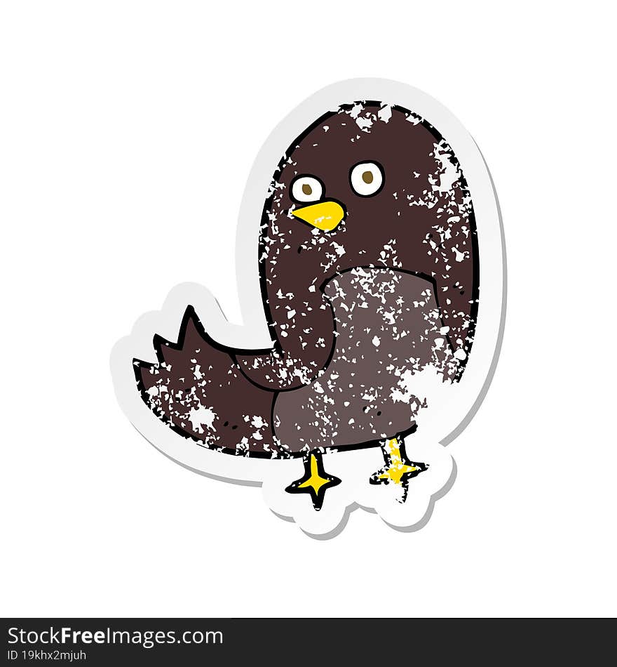 retro distressed sticker of a cartoon bird