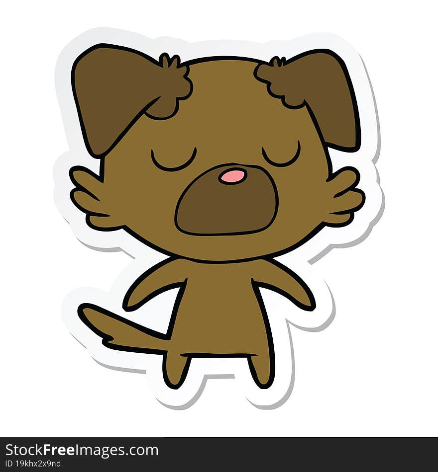 sticker of a cartoon dog