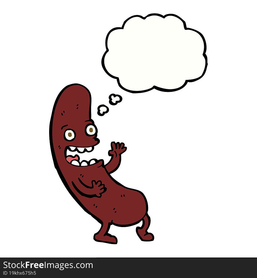 Cartoon Sausage With Thought Bubble