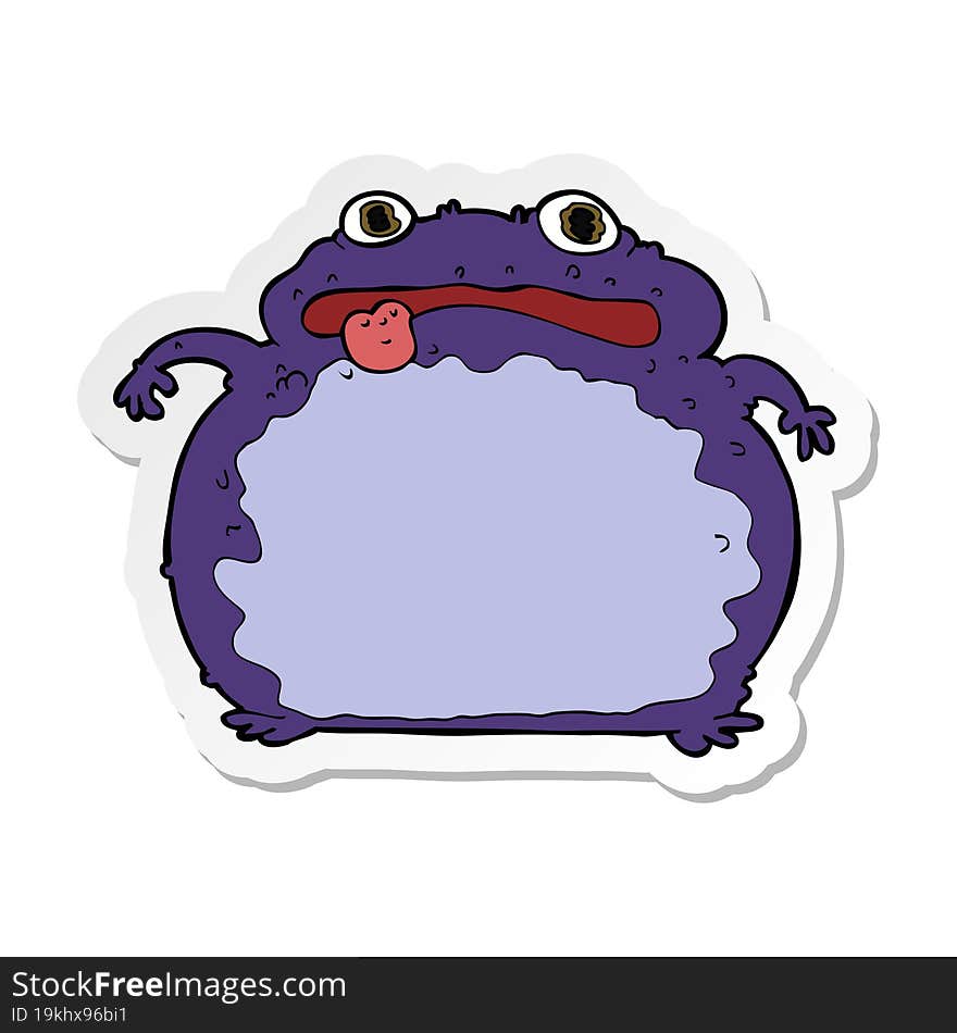 sticker of a cartoon funny frog