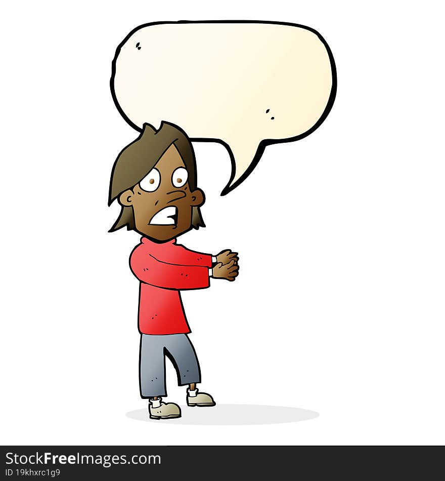 cartoon shocked man with speech bubble