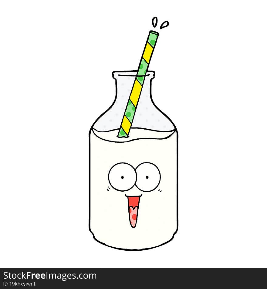 happy carton milk bottle with straw. happy carton milk bottle with straw