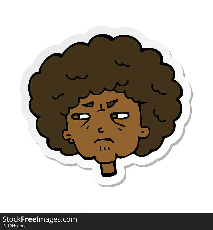 sticker of a cartoon bitter old woman