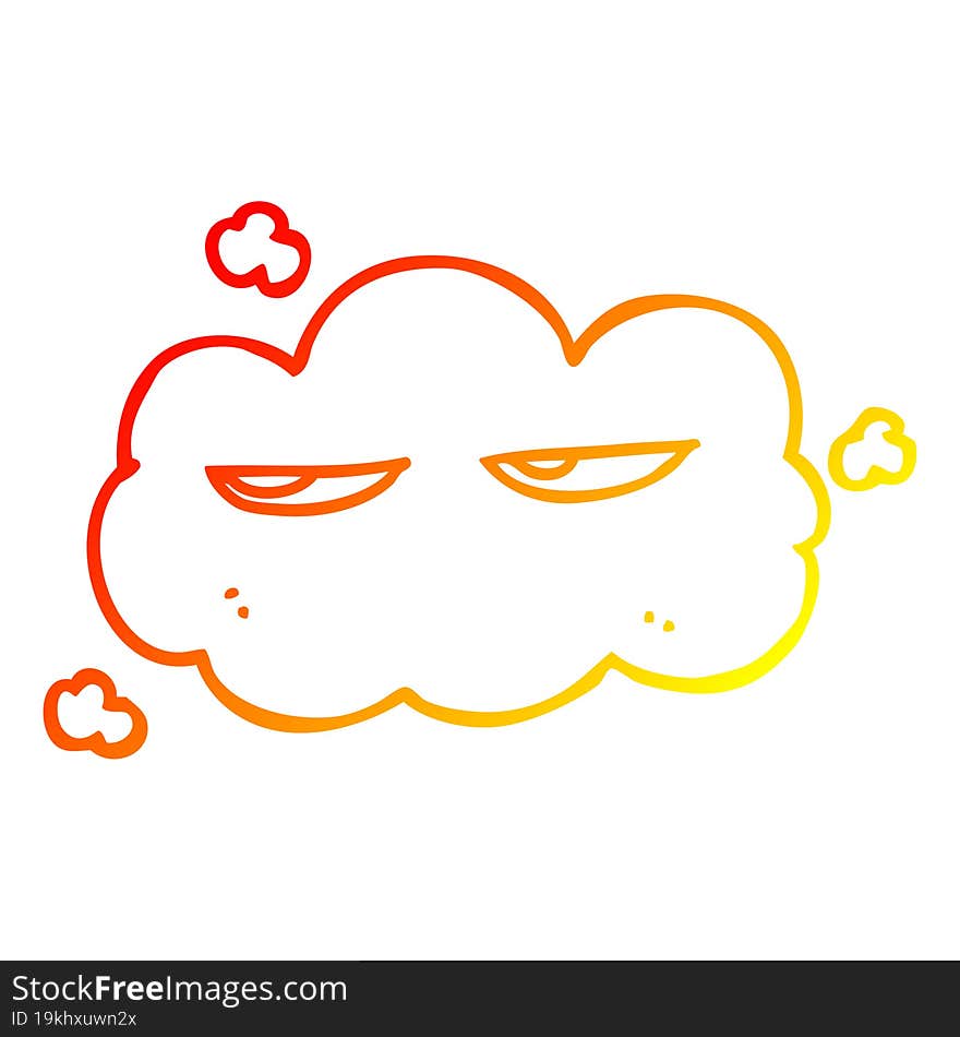 warm gradient line drawing cute cartoon cloud