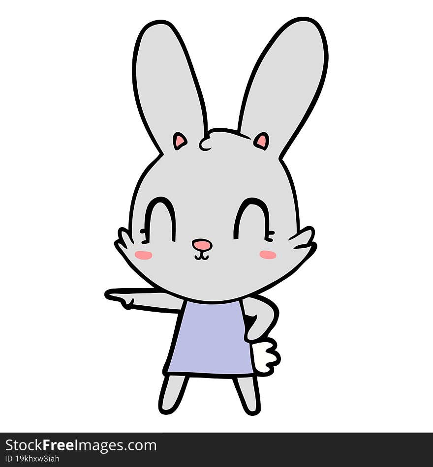 cute cartoon rabbit in dress. cute cartoon rabbit in dress