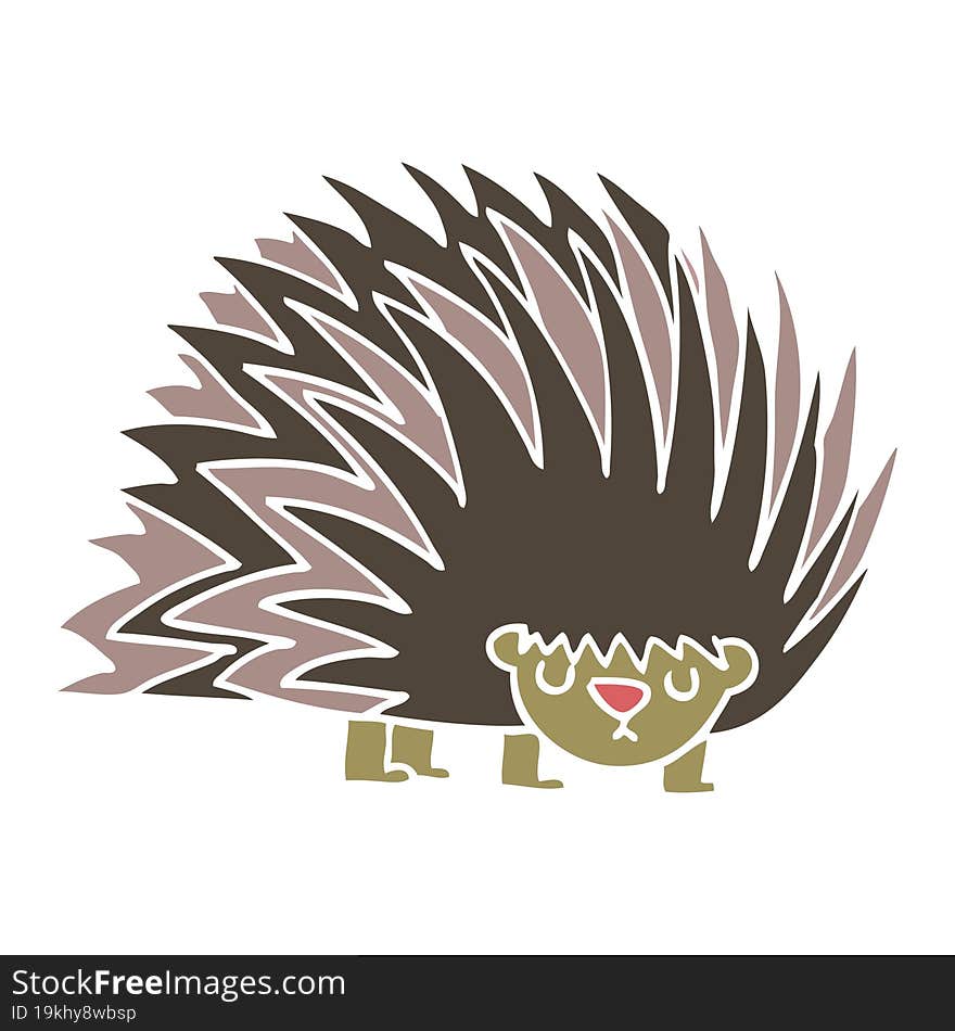 cartoon doodle spiky hedgehog