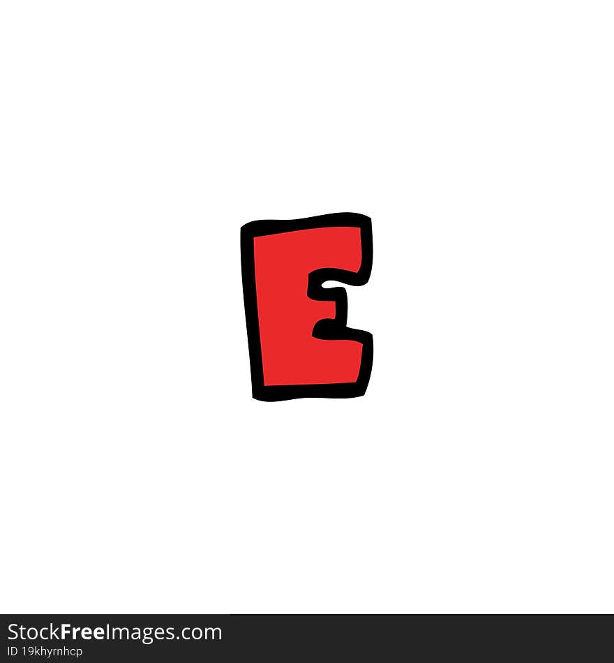 cartoon doodle letter e