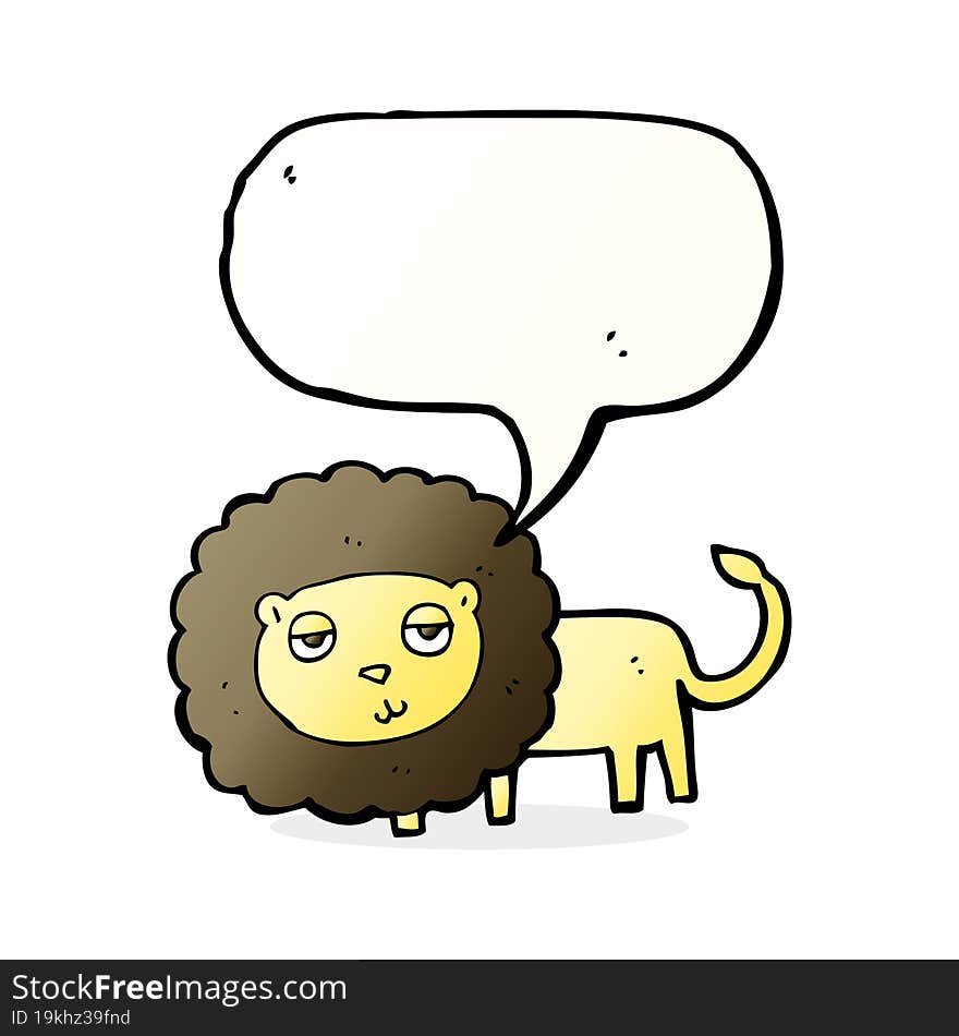 Cartoon Lion With Speech Bubble