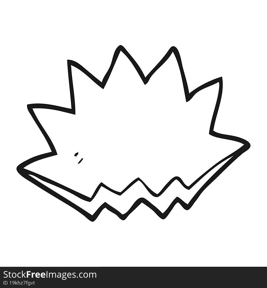 freehand drawn black and white cartoon explosion decorative symbol