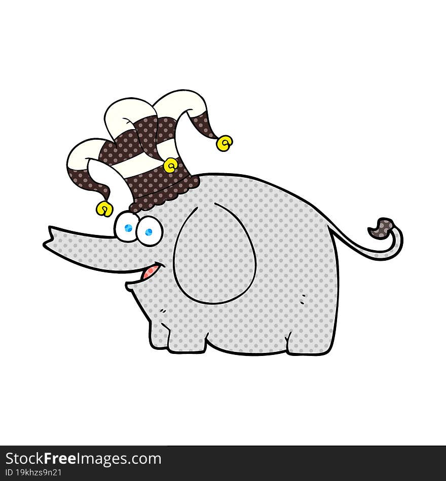 cartoon elephant wearing circus hat