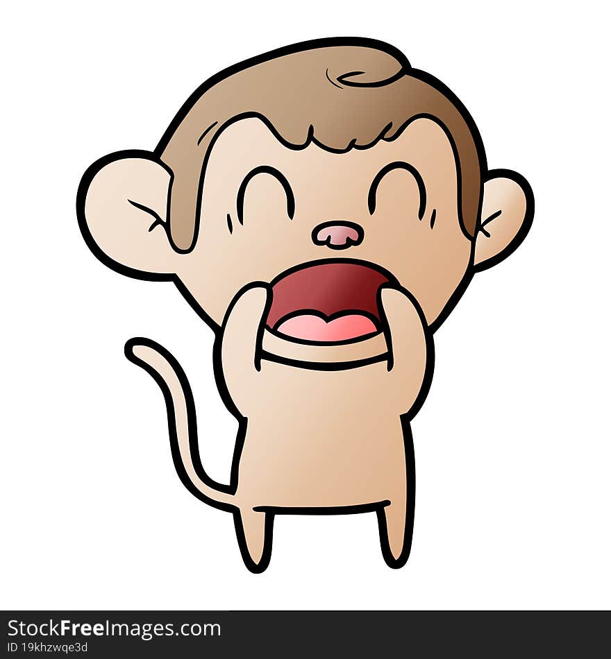 shouting cartoon monkey. shouting cartoon monkey