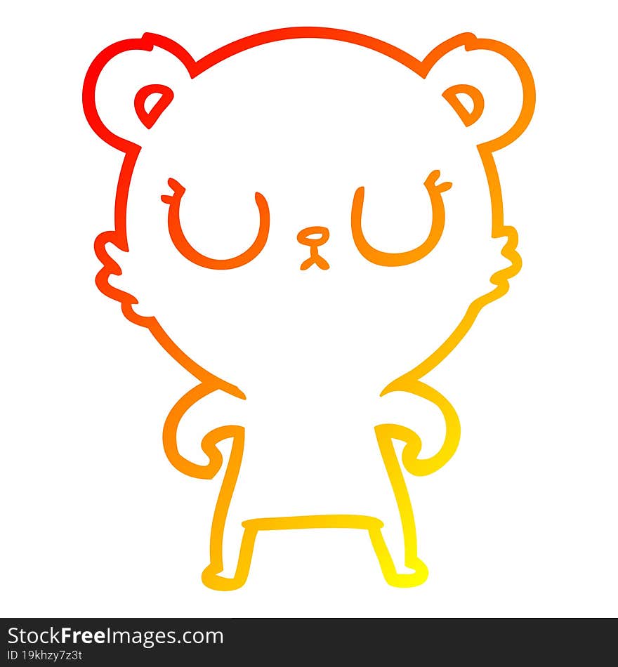 warm gradient line drawing peaceful cartoon bear