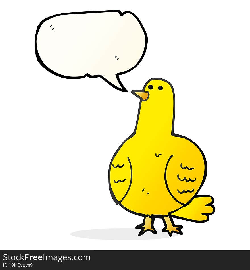 freehand drawn speech bubble cartoon bird