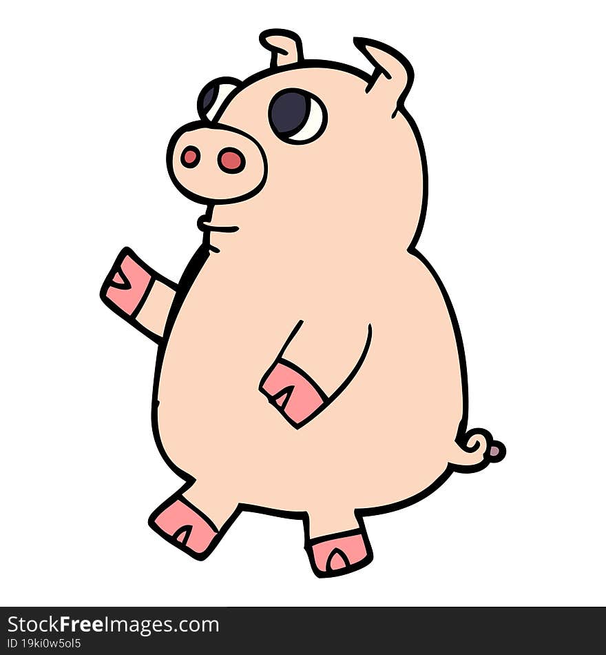 Cartoon Doodle Funny Pig