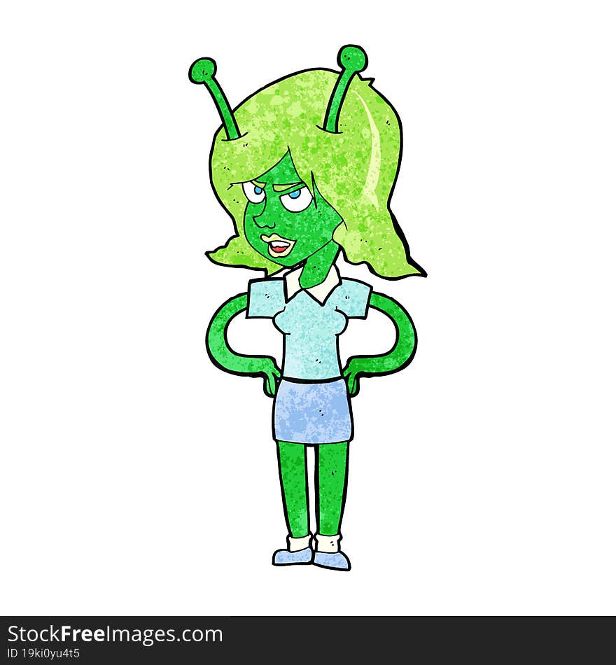 cartoon alien woman