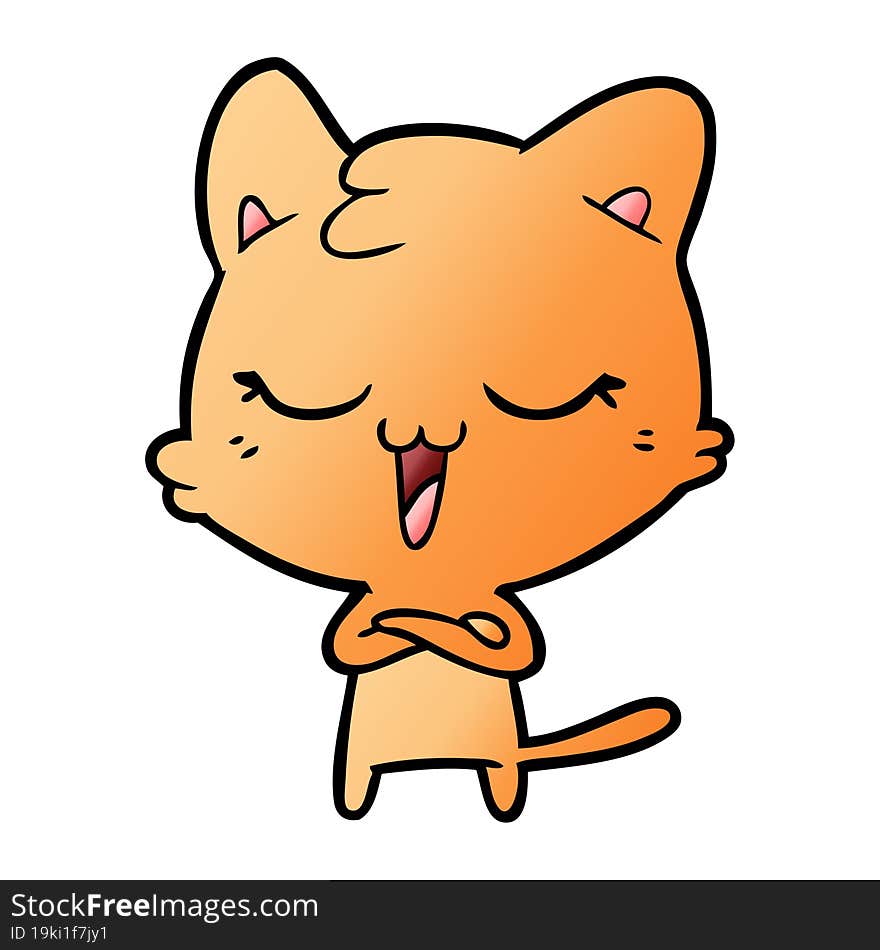 happy cartoon cat. happy cartoon cat