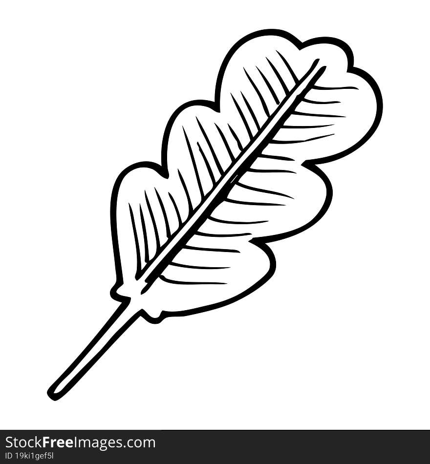 line drawing cartoon of a fallen leaf