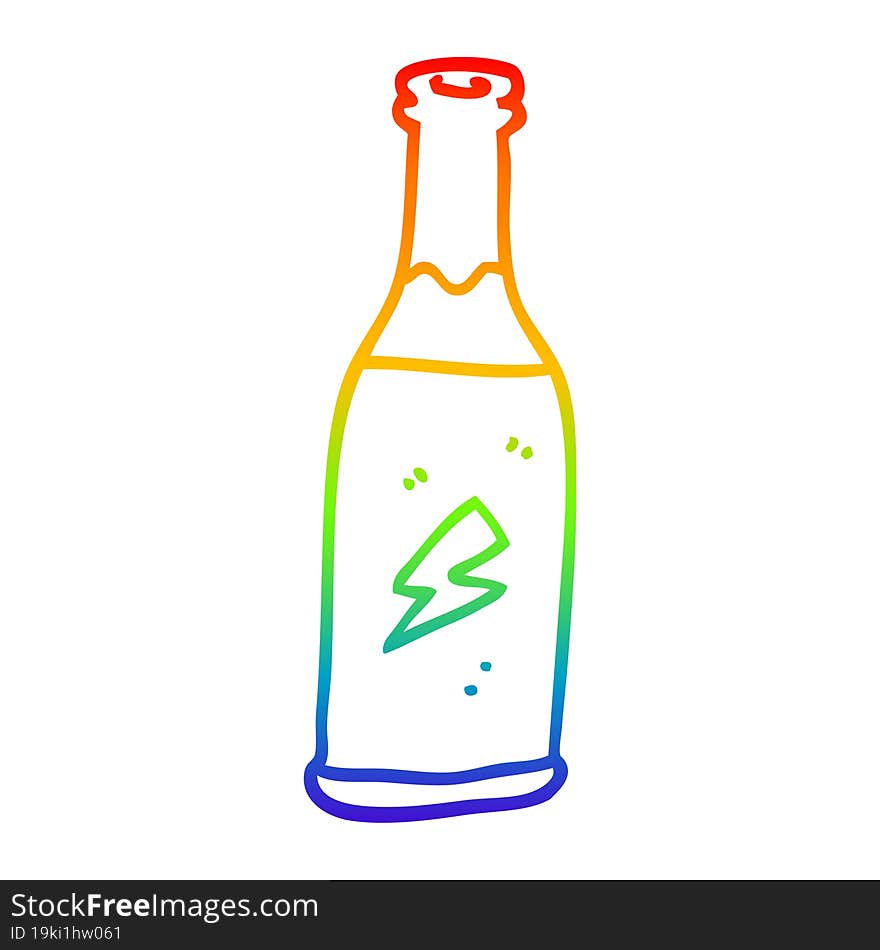 rainbow gradient line drawing of a cartoon unhealthy drink