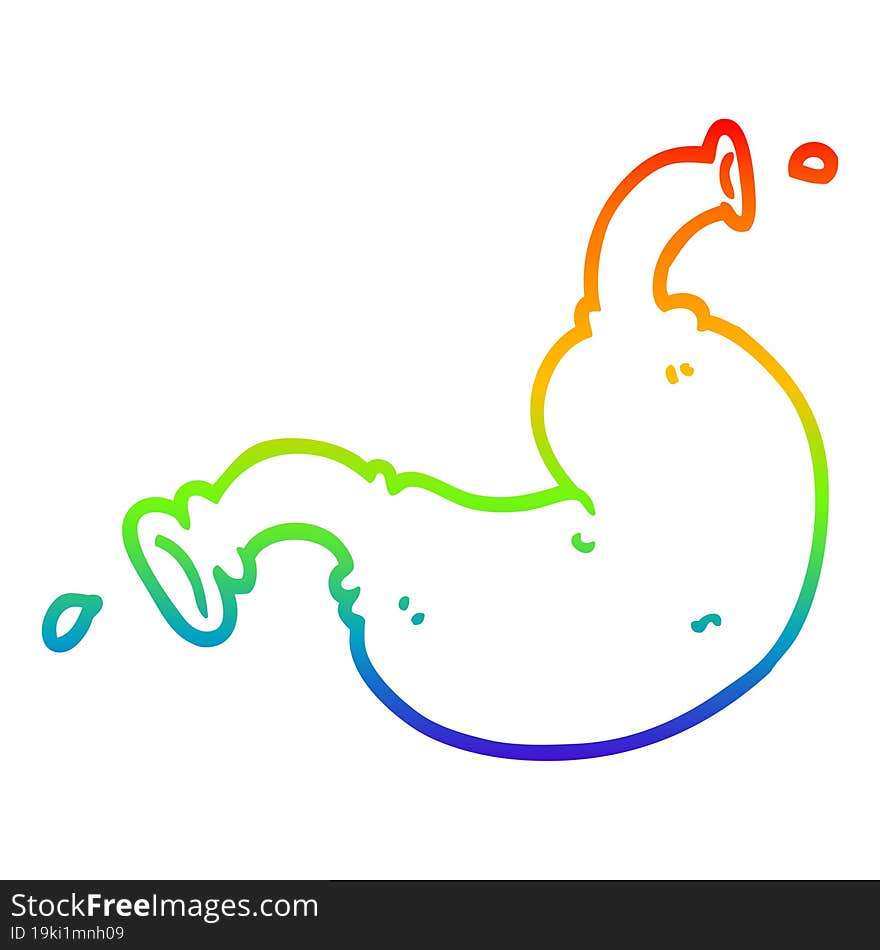 rainbow gradient line drawing cartoon human organ