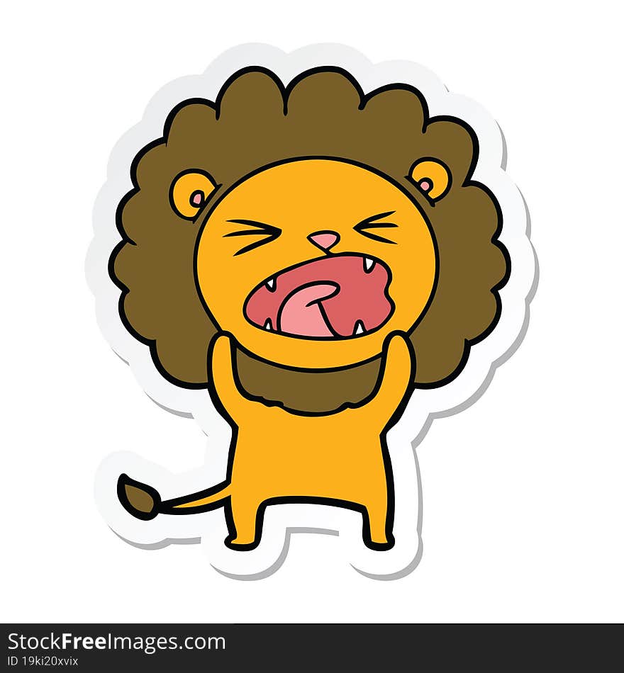 sticker of a cartoon lion