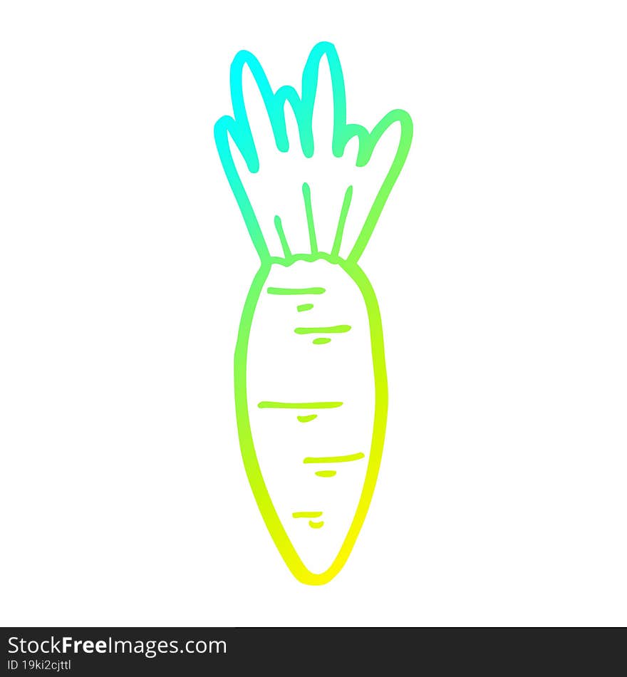 cold gradient line drawing cartoon carrot