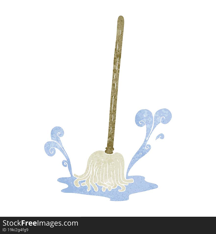 retro cartoon mop