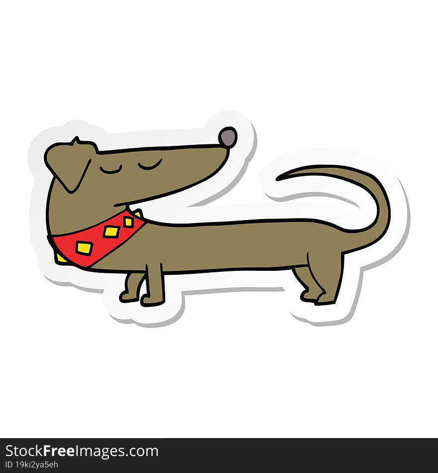 sticker of a cartoon dog