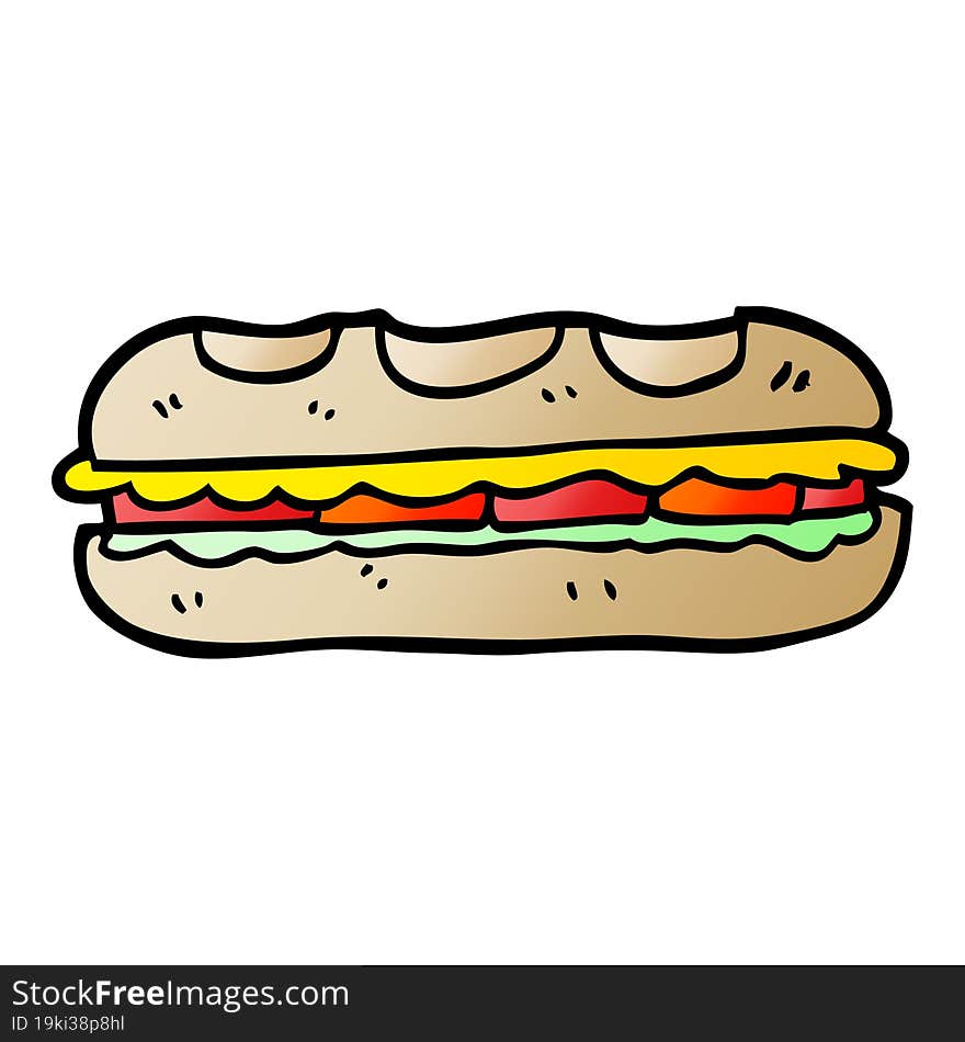 vector gradient illustration cartoon tasty sandwich