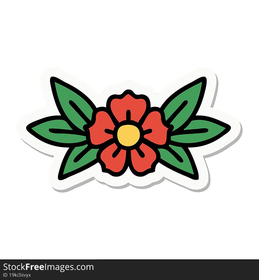 tattoo style sticker of a flower