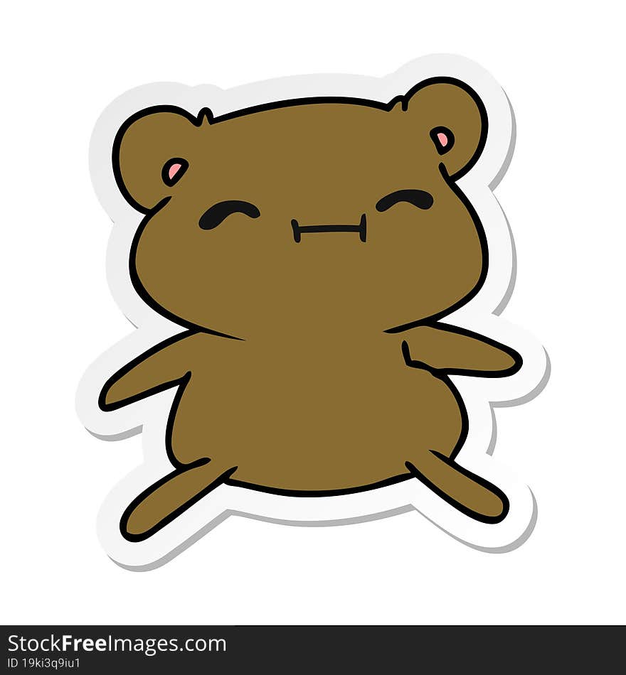 sticker cartoon illustration kawaii cute teddy bear. sticker cartoon illustration kawaii cute teddy bear