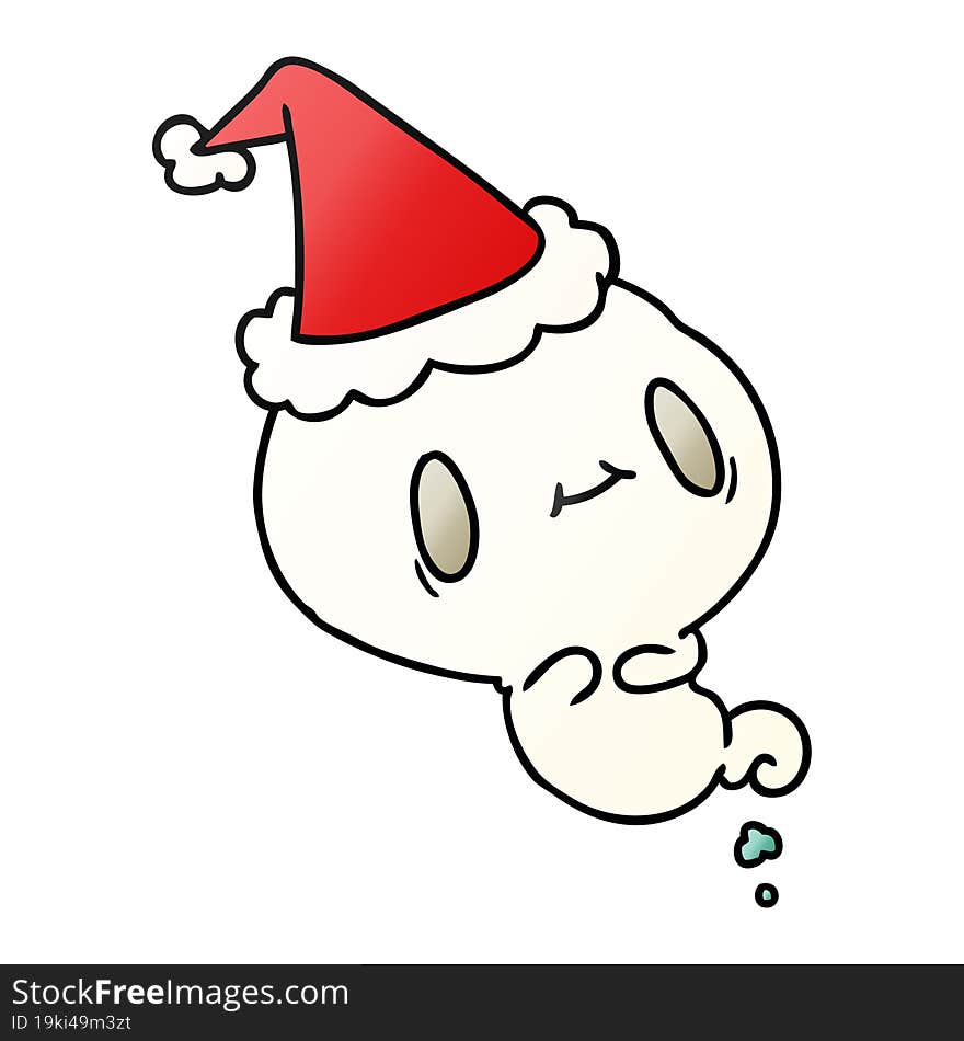 christmas gradient cartoon of kawaii ghost