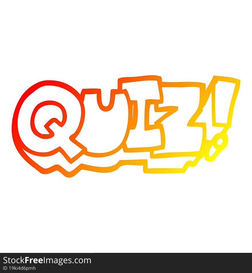 warm gradient line drawing cartoon word quiz